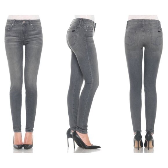 Joes The Icon Skinny Mid Rise Denim Jeans Gray Ashlie Size 25 - Picture 1 of 14